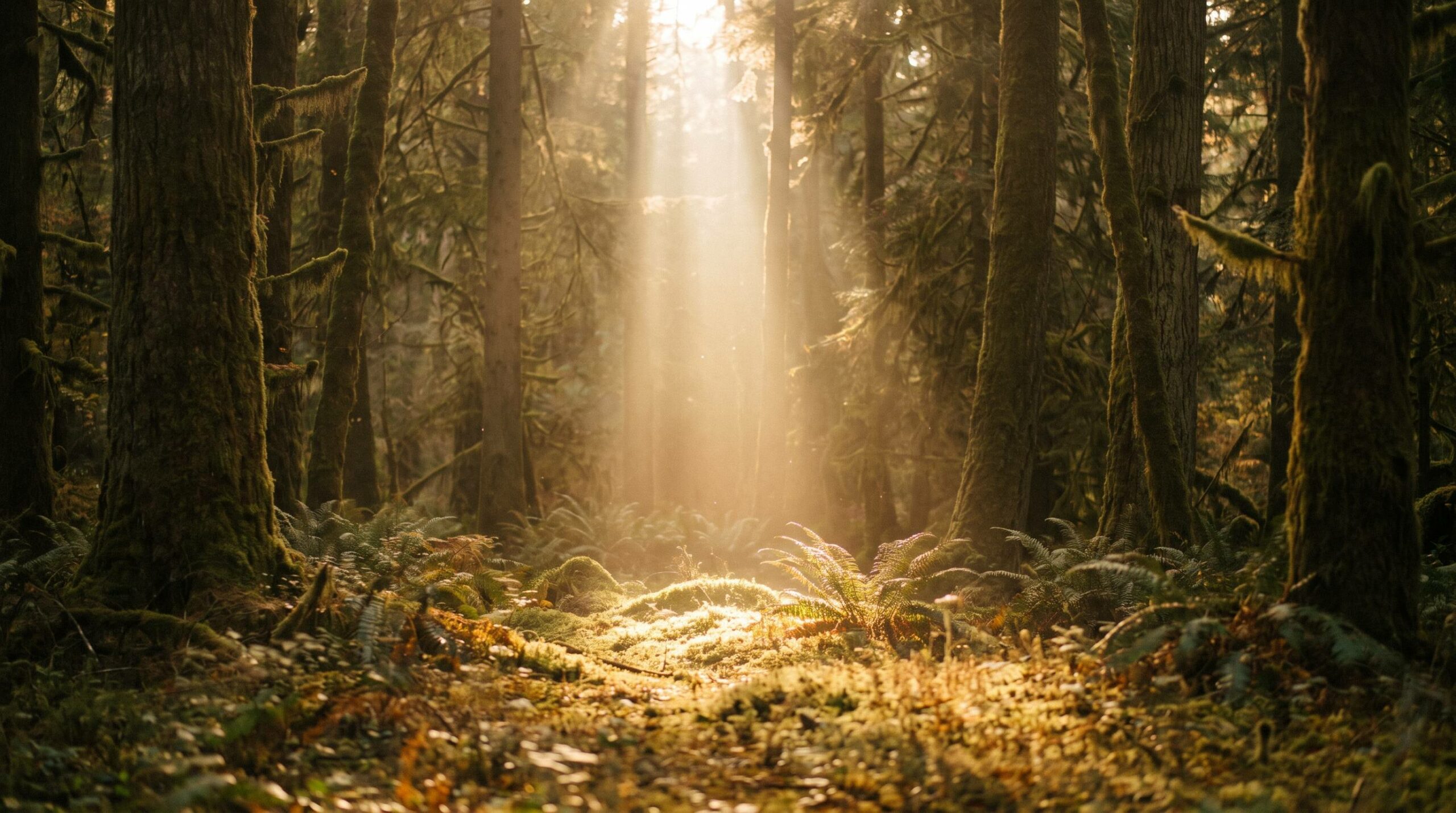 Zonlicht in een open plek in het bos